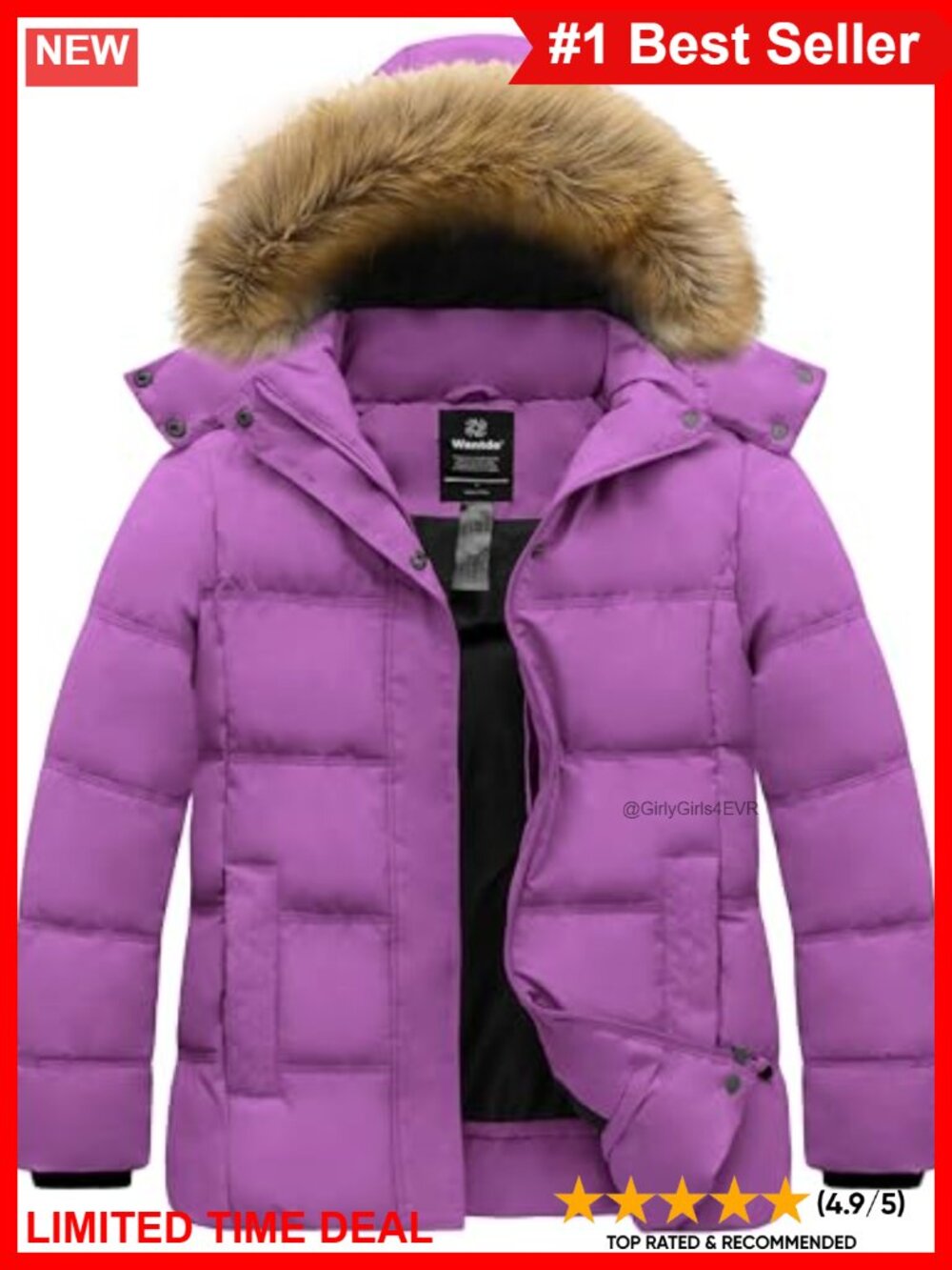 Plus Size Quilted Puffer Jacket Hooded Winter Coat Waterproof
